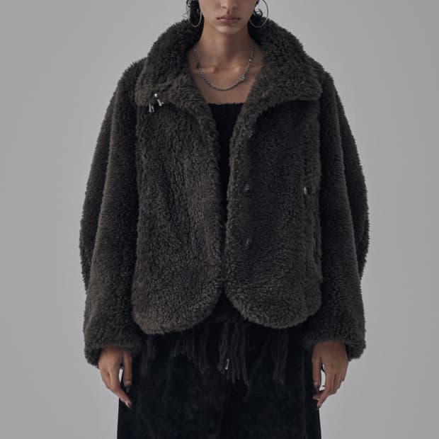 트리밍버드 하이넥시어링퍼자켓 차콜 판매해요