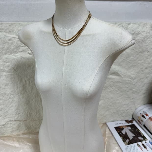 빈티지 레이어드 스네이크체인 목걸이