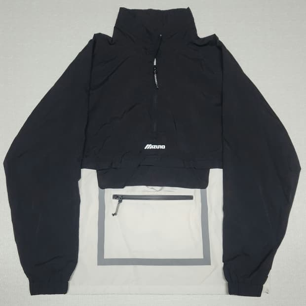 MIZUNO 반집업 아노락 블랙&화이트(2XL)
