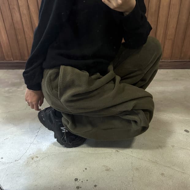 BEAMS fleece wide unisex pants