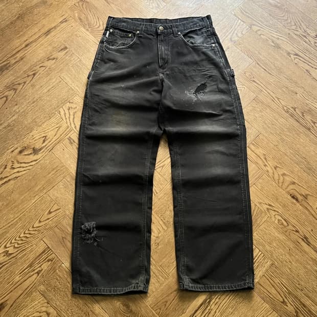 [32]칼하트 USA 빈티지 페이딩 블랙 카펜터 워크 팬츠