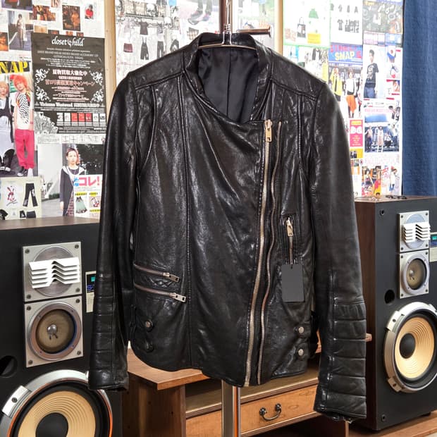 락시크 해체주의 논카라 양가죽 라이더 자켓