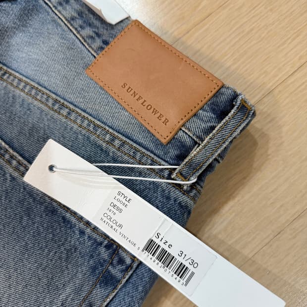 [새상품,31x30] 선플라워 루즈 데님 팬츠 내추럴 빈티지