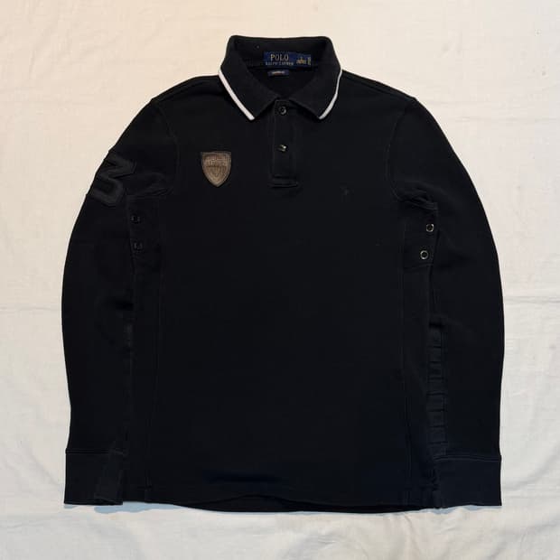 폴로 랄프로렌 스위스 롱슬리브 럭비티 블랙