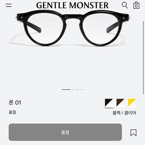 젠틀몬스터 론01 안경테(케이스 포함)