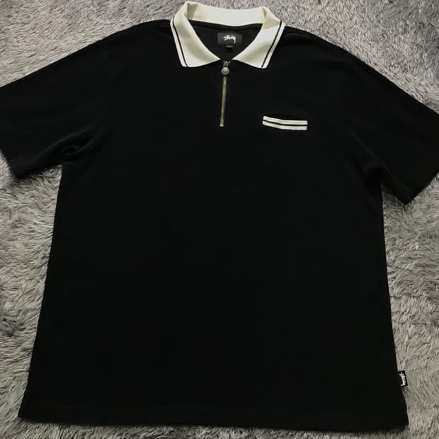 [[L,A급,공용] 스투시(STUSSY) 테리 반집업 니트 폴로티@723