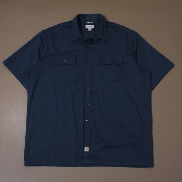 Carhartt 칼하트 네이비 워크 반팔 셔츠 P397