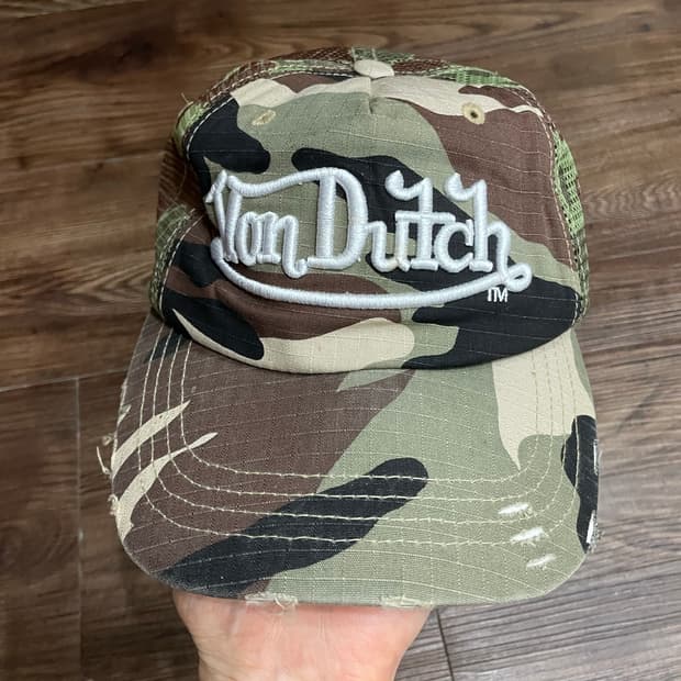 Von Dutch 카모 트러커 메쉬 캡모자 볼캡