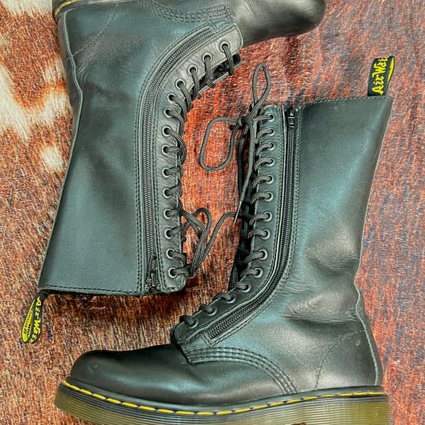 닥터마틴 9733W 14홀 더블 지퍼 롱부츠 블랙 UK4 (230)