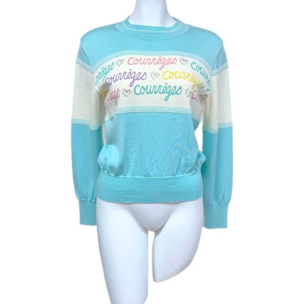 꾸레쥬 울 레터링니트