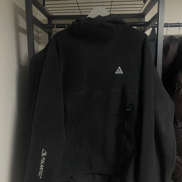 나이키 ACG 폴라텍 울프 트리 풀오버 후드 블랙L