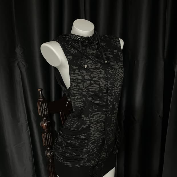 Reversible Skull Hoodie Vest