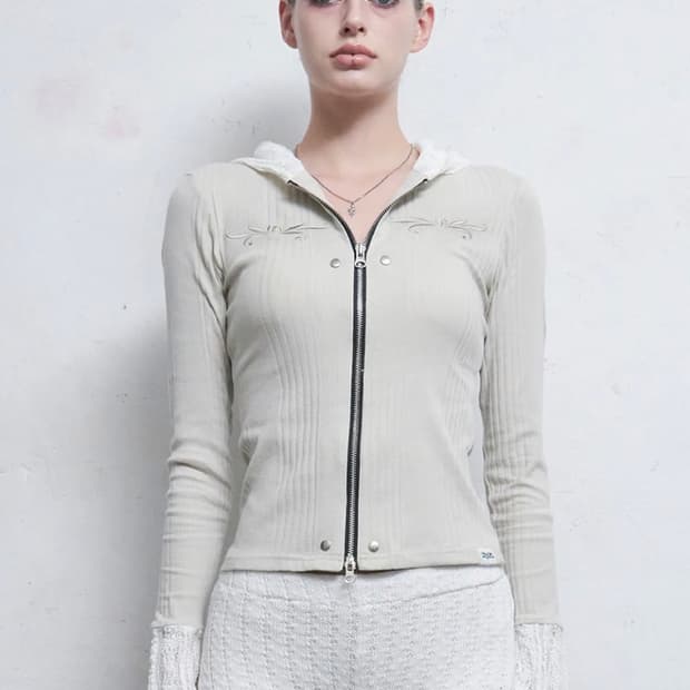 힐다 레이스 엠브로이더리 후드집업