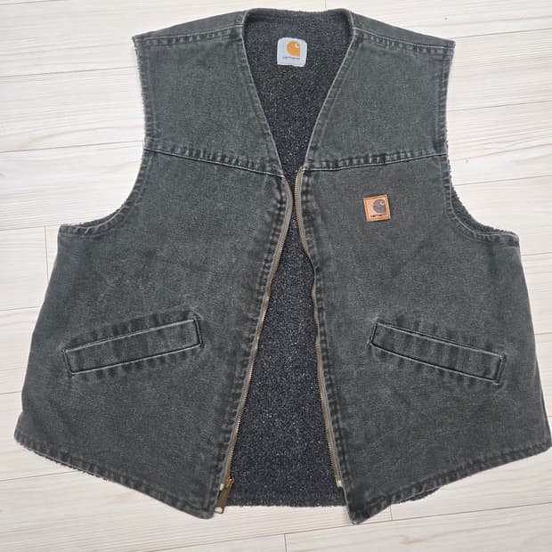 칼하트 베스트 V13 샌드스톤 덕 캔버스 Mos 조끼