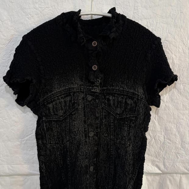 이세이미야케 Denim JK Printing half blouse