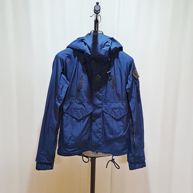 (택포) 시스템옴므 가죽 배색 하이넥 후드 자켓 95 A939