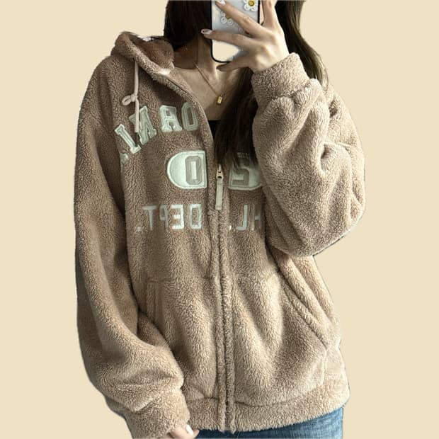 후아유 후리스 후드집업