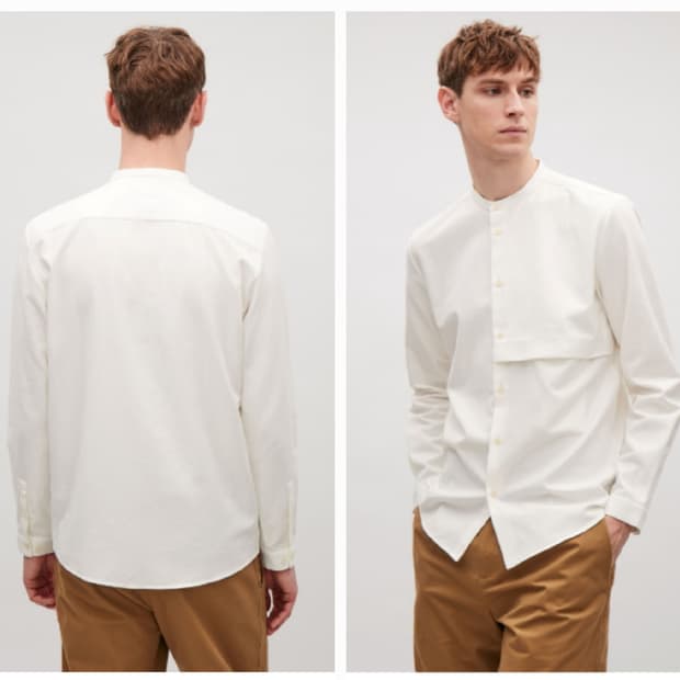 105.COS 화이트 세미오버셔츠