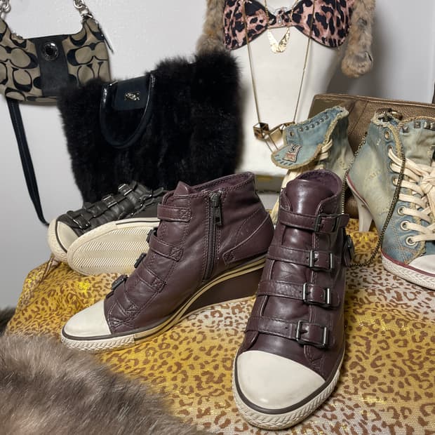 ASH 가죽 웨지힐 스니커즈