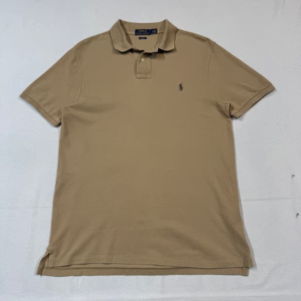 L) 폴로 랄프로렌 슬림핏 반팔 카라티 PK 브라운 베이지 F13