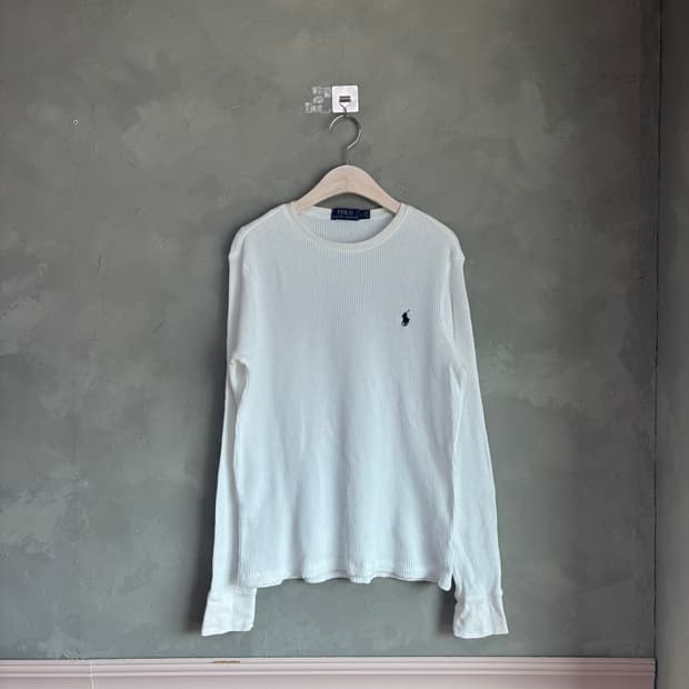 폴로 랄프로렌 와플 롱슬리브 화이트