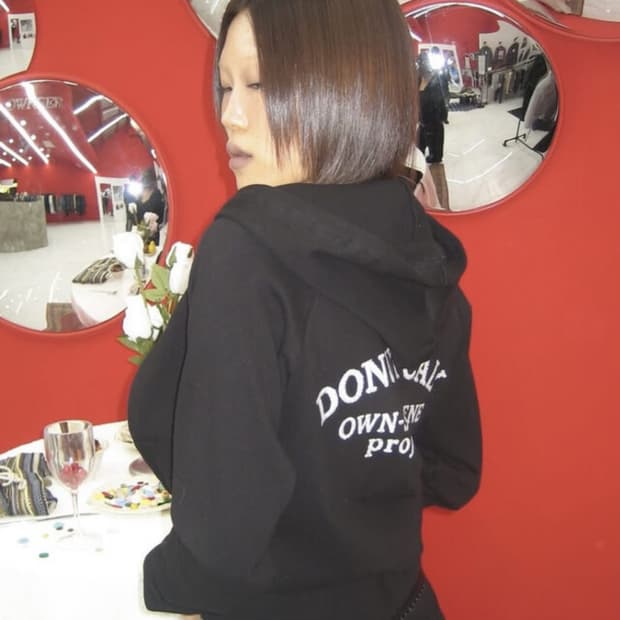 오운서 mistline tide 니트 후드집업 블랙