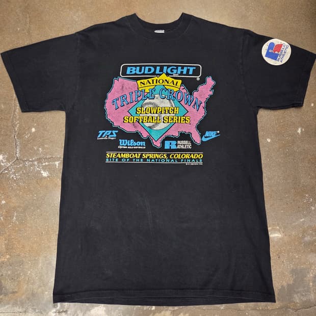 미국빈티지 러셀 Made in USA 버드라이트 티셔츠