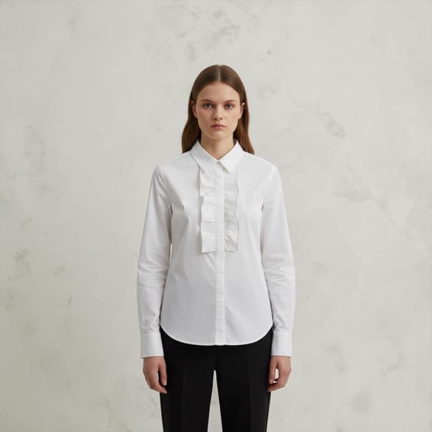 .M/ 브루넬로쿠치넬리 셔링 화이트 셔츠