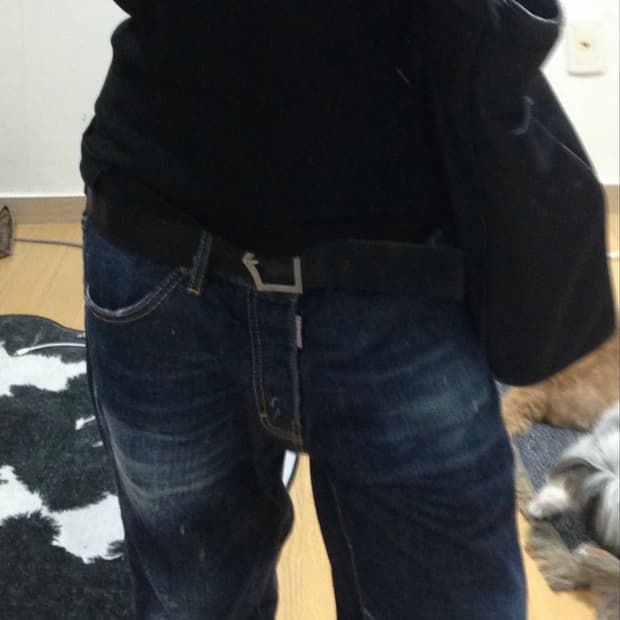디스퀘어드2 쿨가이 생지 데님 슬림 스트레이트 진