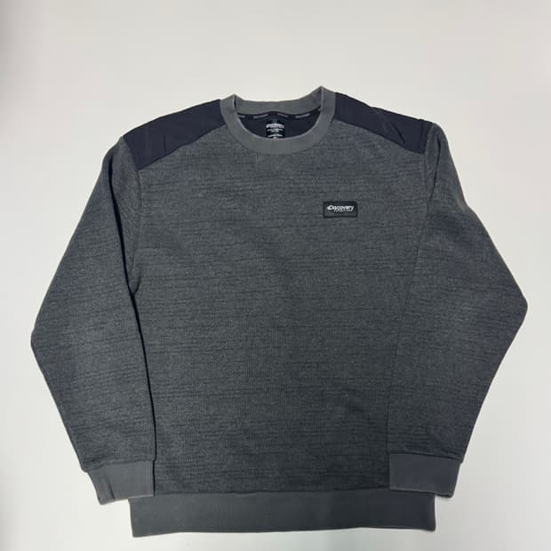 디스커버리 니트 기모 맨투맨 L 그레이