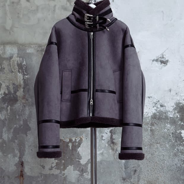 랜 아카이브 더블 버클 웨스턴 무스탕 그레이색상