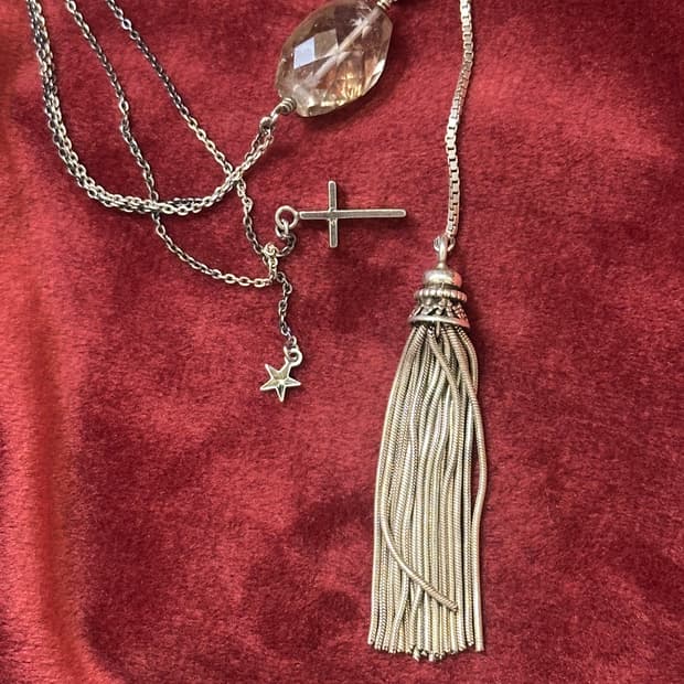Vintage smoky quartz tassel 925silver ne