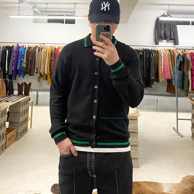 BEAMS collar knit cardigan 빔즈 카라 니트 가디건