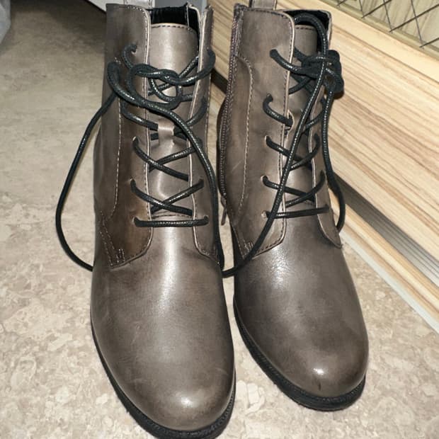 일본빈티지 브라운 레이스업 가죽 워커부츠 오네갸루 그런지페어리