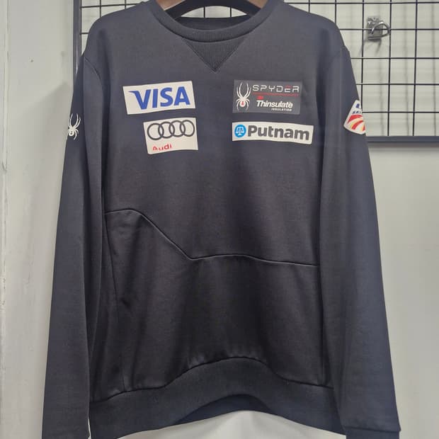 105XL 스파이더 US스키팀 패치 트레이닝 기모 맨투맨.