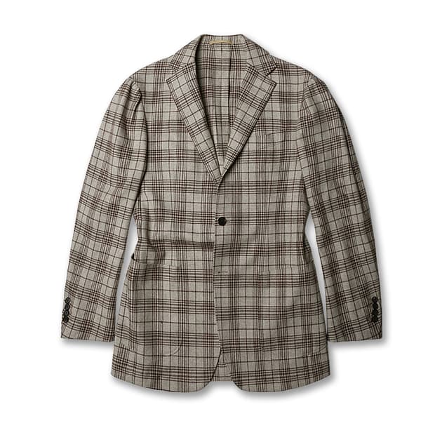 링자켓 [Ring Jacket] 베이지 브라운 체크 댄디 클래식 자켓