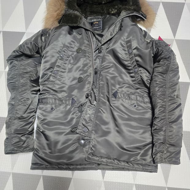 알파인더스트리 n3b 라쿤털 파카  L 카키