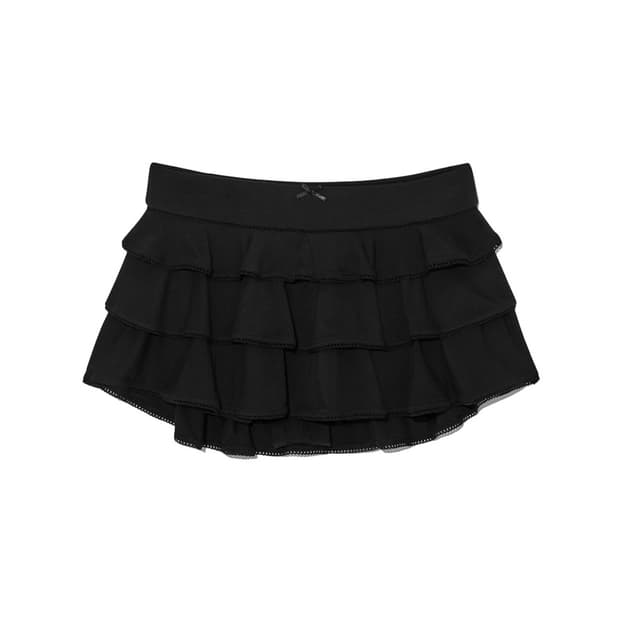 새상품) 글로니 피콧 프릴 스커트 블랙