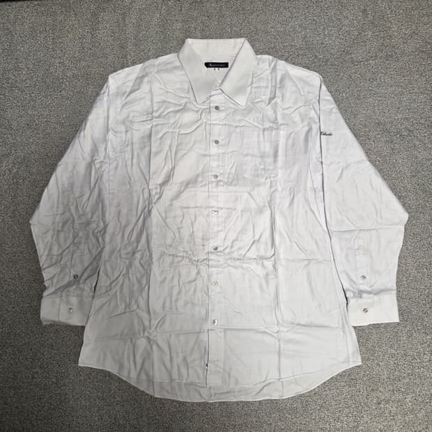 일본산 Aquascutum 화이트 코튼 셔츠 XL(105)