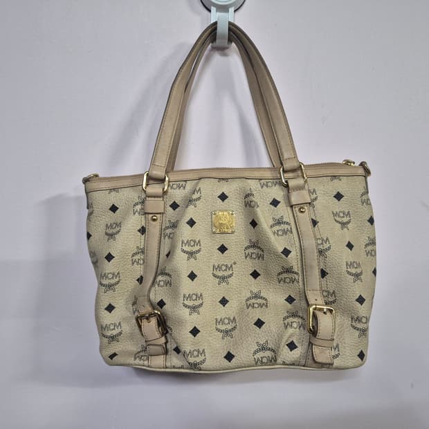 MCM 로고 패턴 토트백