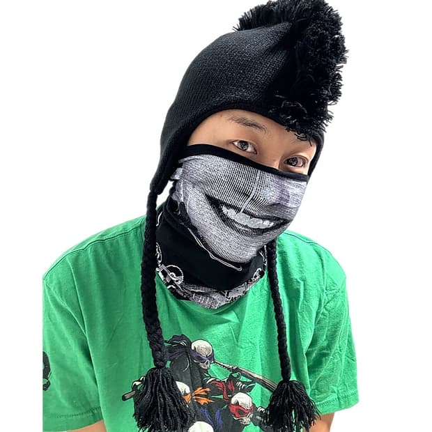 빈티지 모호크헤어 울 댕기머리 이어플립 비니 모자