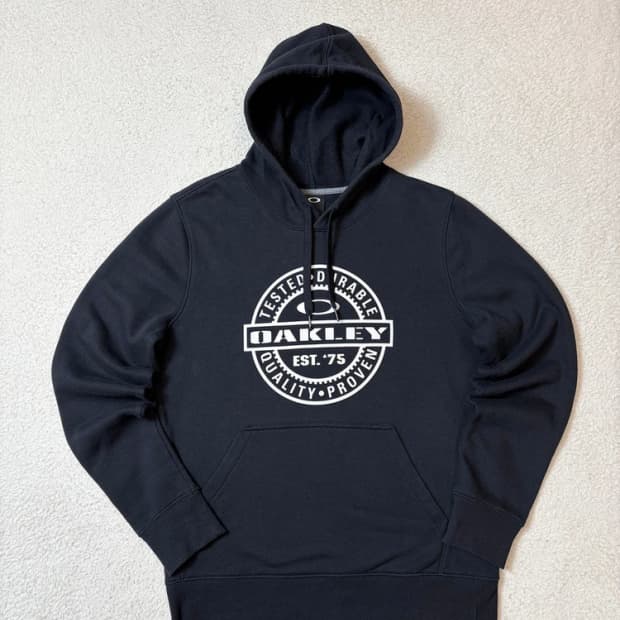 오클리 시그니처 로고 코튼 후드티 PN6470