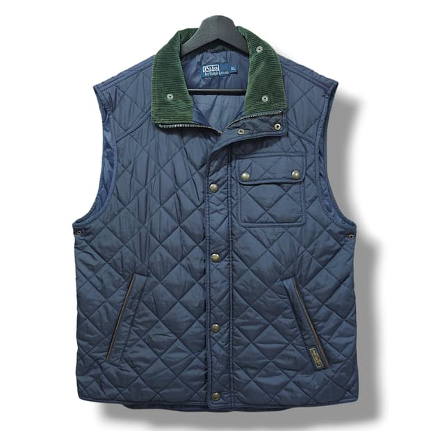 [XL] 폴로 네이비 퀼팅 코듀로이 베스트 경량 조끼