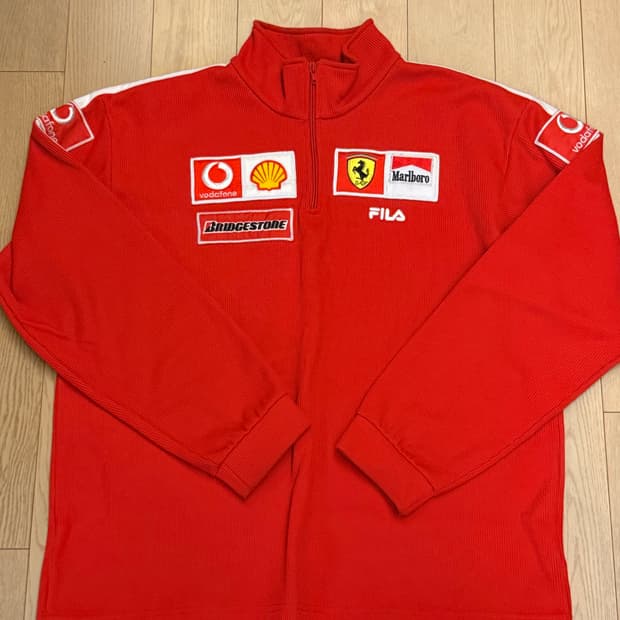 페라리 휠라 니트하프집업 L