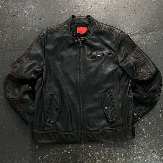 105 빈티지 양가죽 레이싱 레더자켓 