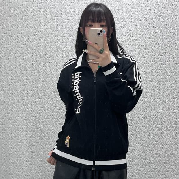 아디다스 희귀 레알마드리드 레터링 스포티 져지 집업 95 C12982