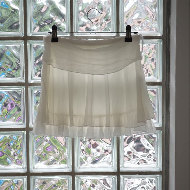 Layered ivory skirt