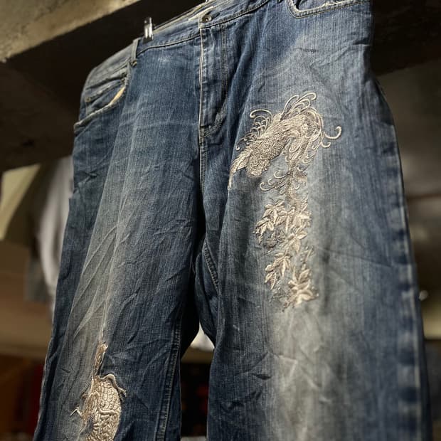 Karakuri Tamashit 커러쿠리 드레곤 자수 팬츠 39