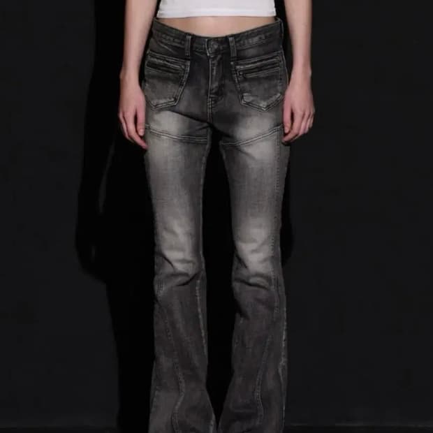 택O새상품) 보헤미안서울 프론트 포켓 부츠컷 데님팬츠 그레이 S