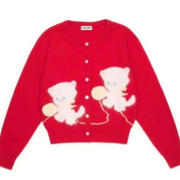 졸리레이드 가디건 레드 한정 컬러